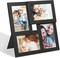 4x6 Collage Picture Frames, Family Photo Collage Frame Set of 4 for Wall Decor, Glass Front, Wall Hanging or Tabletop, Ink Black